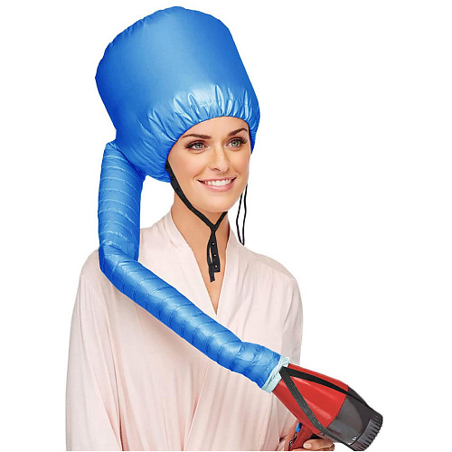 Шапочка для сушки волос, ламинирования и масок Beauty Shop, с кулиской, цвет синий, 842322см_5