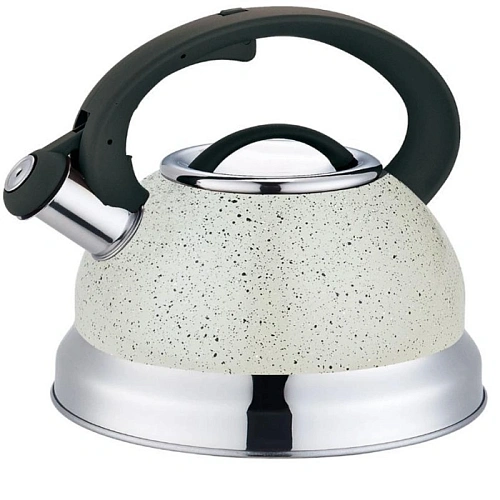 Чайник из нержавеющей стали 2,5л индукционное дно "Белый мрамор" Катунь КТ-133С