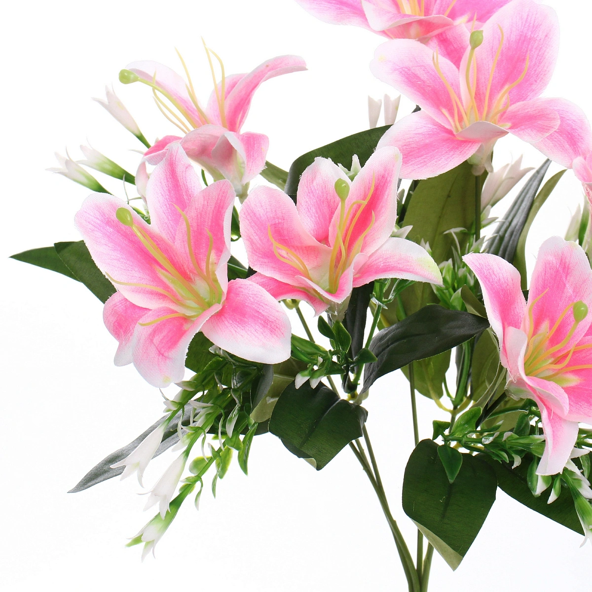 Искусственные цветы "Букет лилий" 35см 7 цветков розовые
