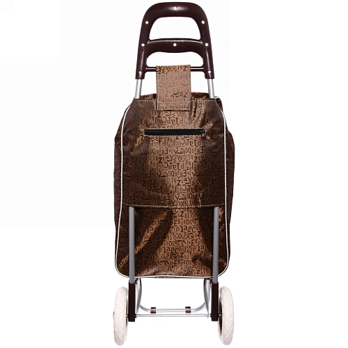 Тележка хозяйственная с сумкой (953330см, колеса 16см, до 30 кг) буквы, коричневая_5