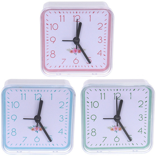 Будильник "Глори" 7,5*7,5*3см, микс цветов