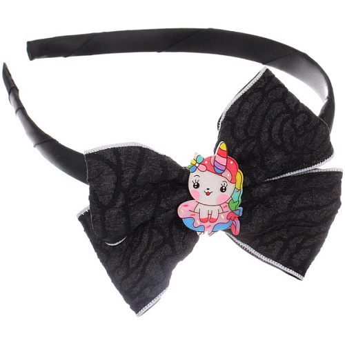 Ободок для волос детский на блистере РОЗОВОЕ ОБЛАКО, единорожек, микс 6 цветов, 1см_11