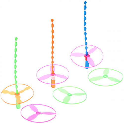 Ветрячок "Вертушка", 28 см, 2 кольца d13 см, микс