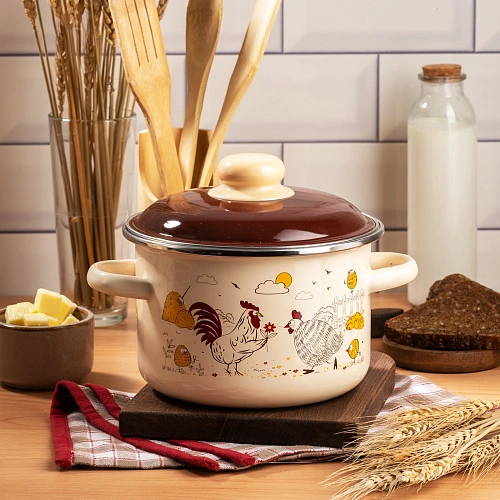 Кастрюля эмал цил Подворье 3,0л ТМ Appetite_2