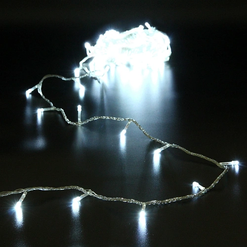 Гирлянда для дома 16м 180 ламп LED прозрач.пров.,8 реж, IP-20, Белый, (возможность соединения)