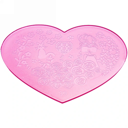 Набор для дизайна ногтей - стемпинг VivA Manicur, пластина сердце, микс 4 цвета, 1711см_15