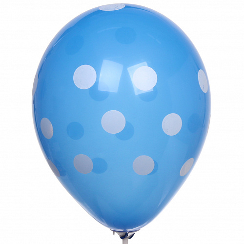 Воздушные шары "Горошек" 10шт 12"/25см синий