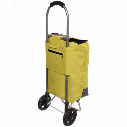 Тележка хозяйственная с сумкой (863228см, колеса 14см,грузоподъемность до 15 кг) желтая ST-821_4