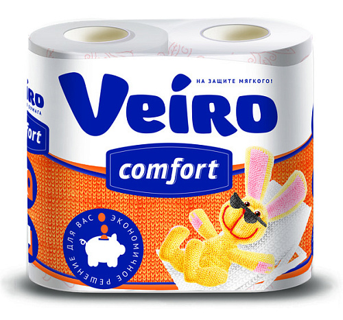 Бумага туалетная LINIA VEIRO Comfort 2 сл., 4 рул., белая АКЦИЯ