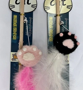 Игрушка - дразнилка на палочке "ЦапЦап", лапки, микс два цвета, 40*85см 