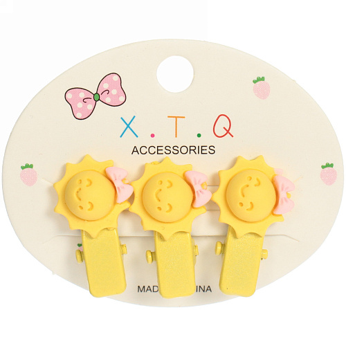 Зажимы для волос детские 3шт "Mini lady", солнышки, 6*5см