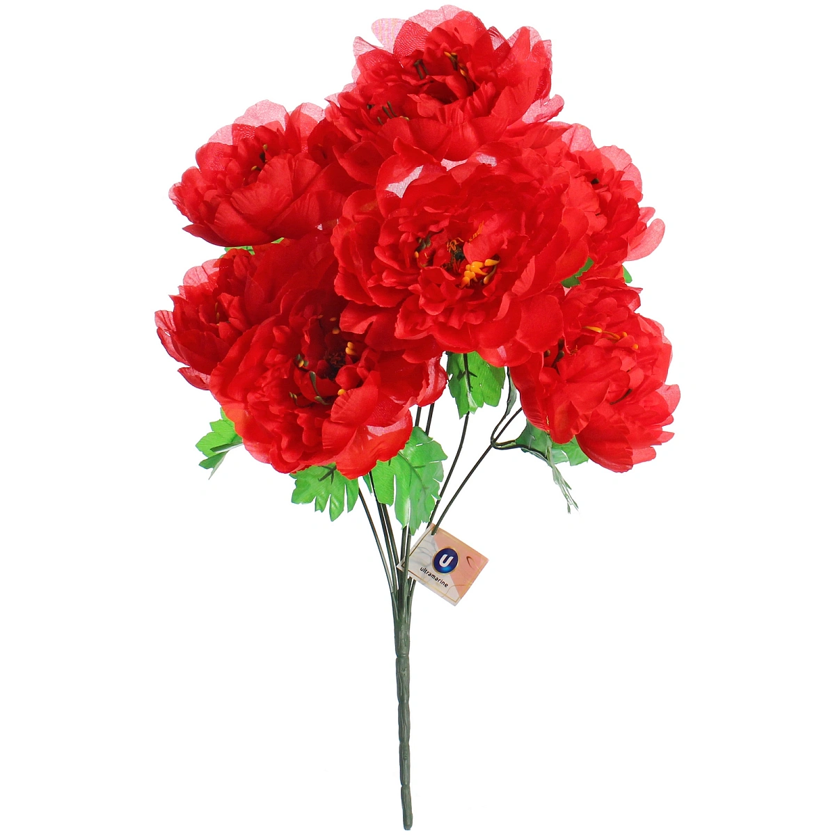 Искусственные цветы "Цветочная мелодия" Пионы 60см 7 цветков красные