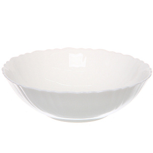 Салатник "White magic" 500мл стеклокерамика 15*4,5см Волна