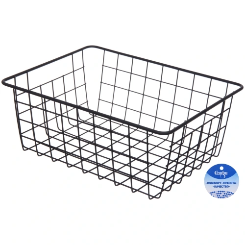 Корзина металлическая универсальная "ФАРГО", цвет черный, 28*21.5*12см (лейбл)