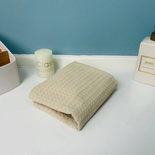 Полотенце вафельное 30*60см "Waffle" плотность 220гр/м, цвет бежевый 09011