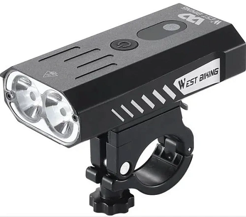 Фонарь велосипедный, передний West Biking YP0701315 (аккум. 4000 mAh, USB) 