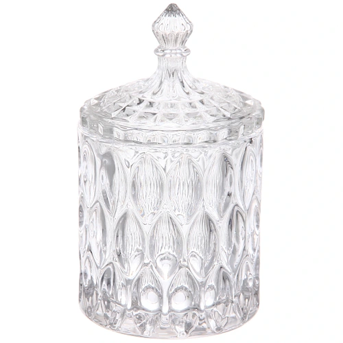 Сахарница стеклянная 350мл "Сладкая мечта" перо павлина