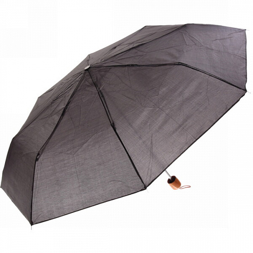 Зонт мужской механический "Ultramarine", коричневая ручка, цвет черный, 8 спиц, d-105см, длина в слож. виде 24см