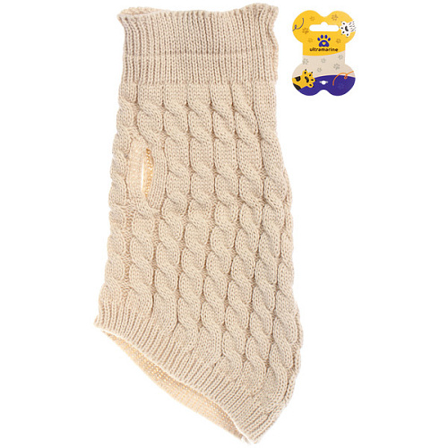 Кофта - свитер для мелких пород собак и кошек "BRO Style", косички, цвет ореховый, р XL