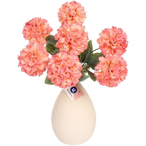 Искусственные цветы Букет гортензий 41см 7 цветков розовые_6