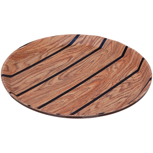 Поднос пластиковый WOOD 27,5см черная полоса_3