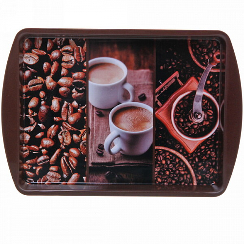 Поднос жестяной "Coffee time" 20*14см, микс