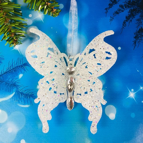 Подвеска Сказочная бабочка 11 см, белый_6