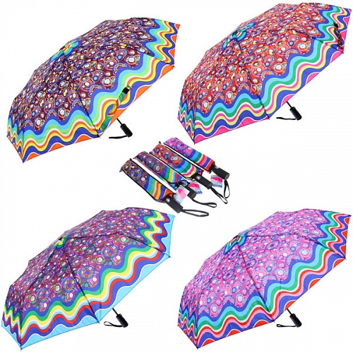 Зонт женский полуавтомат "Кланти", микс 6 цветов, 8 спиц, d-100см, длина в слож. виде 30см