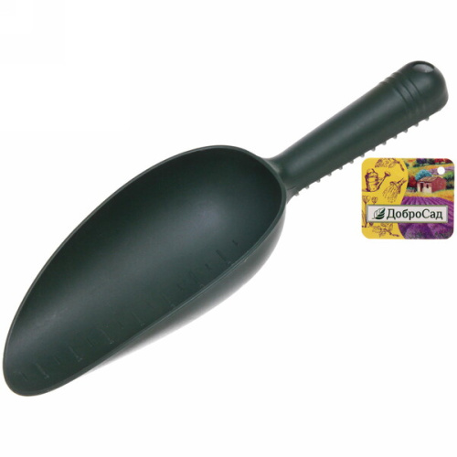 Совок посадочный для луковичных "Тюльпан" 29см с мерной шкалой (15см), пластиковая ручка ДоброСад