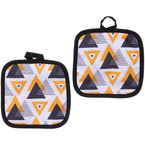 Прихватка в наборе "Geometry", треугольники жёлтые, 17*17 см, 2 шт