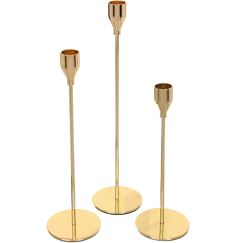 Подсвечники SUNSHINE 22 2732 см (набор 3 шт), Золото_2
