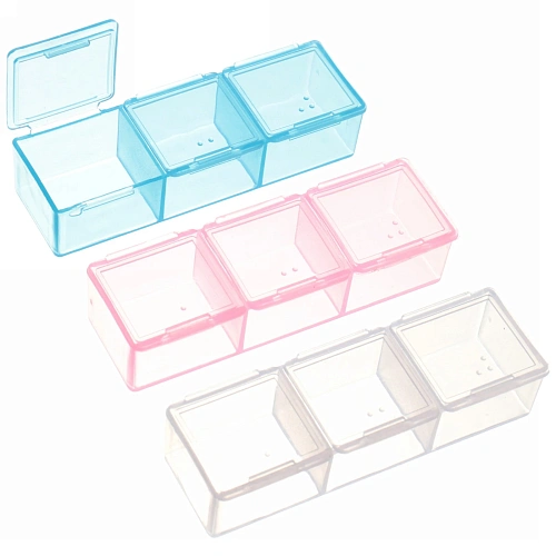 Таблетница - органайзер 3 ячейки "VOSTOKDOM", микс три цвета, 7.2*2*1.5см