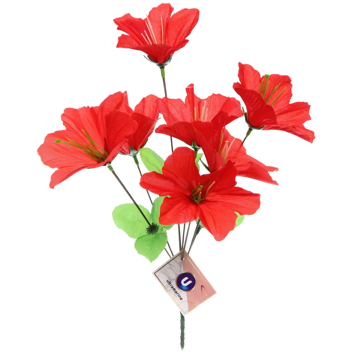 Цветы искусственные 30см "Цветочная фантазия" 7 цветков красные