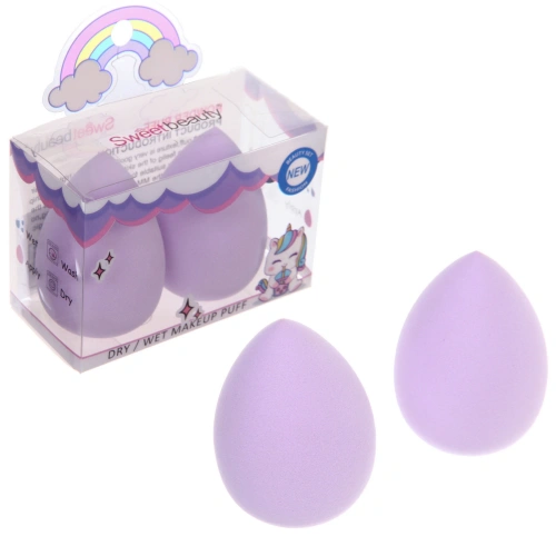 Спонжи для макияжа 2шт "PALVI", цвет лавандовый, 6*8,9см