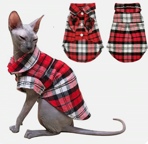 Кофта - рубашка фланелевая для мелких пород собак и кошек "BRO Style", цвет красный, р 2XL