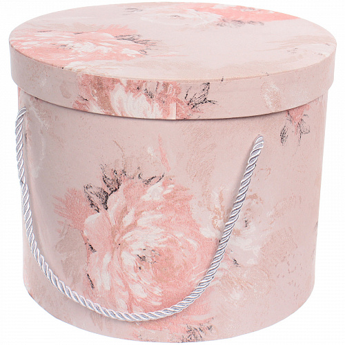 Коробка подарочная "Акварельные цветы" 25*25*20 см, розовый