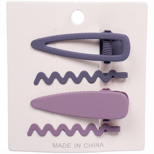 Зажимы для волос 4 шт Star colors- Jessica, микс 6 цветов, 5,51,5 см_4