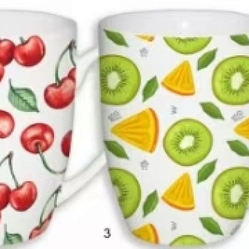 Кружка керамическая 350мл "Фрукты, микс рисунков