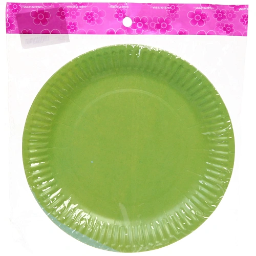 Тарелка бумажная 18 см в наборе 10 шт Салатовая_3