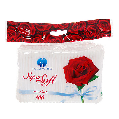 Ватные палочки РУСАЛОЧКА Super Soft 300шт, в ZIP упаковке 