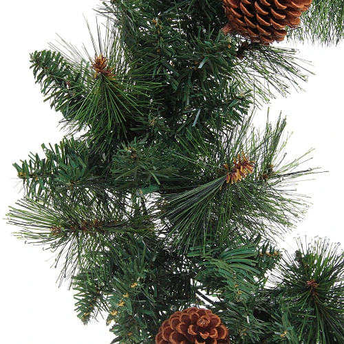 Венок хвойный Богатство шишек d-60 см, леска, ПВХ, шишки_4