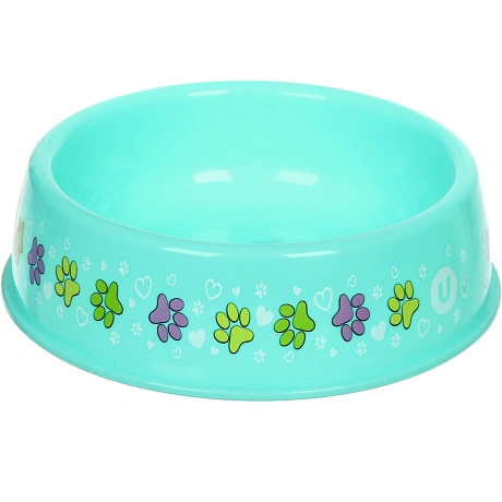 Миска пластиковая "МОЙ БРО - Лапки царапки!, цвет мятный ,  21*6,5см (логотип на миске) 700мл