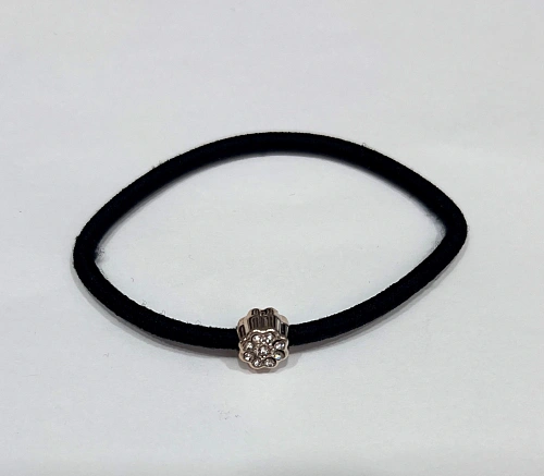 Резинка для волос в наборе 2шт "DesignPRO", цветочки, цвет черный / золото, d-5.5см