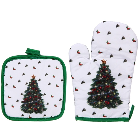 Прихватка в наборе с прихваткой-варежкой "Новогодняя красавица" 26*17 см, 17*17 см