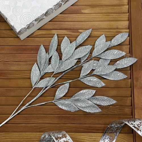 Ветка декоративная "Симфония красок", Серебро