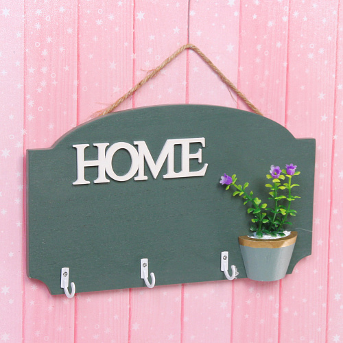 Ключница Home 2515см 3 крючка,цвет темно-зеленый MP132_3