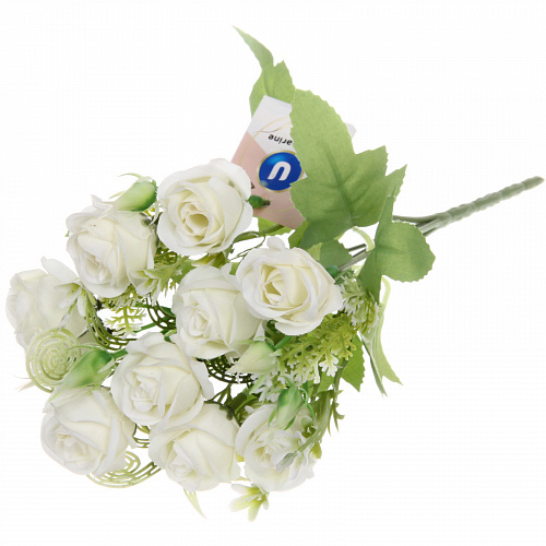 Искусственные цветы "Летняя фантазия" Розы 30см цвет белый