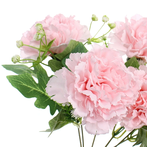 Искусственные цветы Букет гвоздик 35см 7 цветков розовые_5