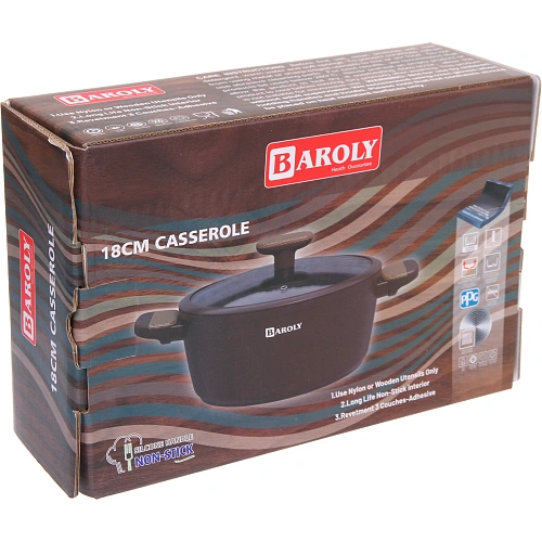 Кастрюля BAROLY CHOCOLATE 2л, индукция, стеклянная крышка_8
