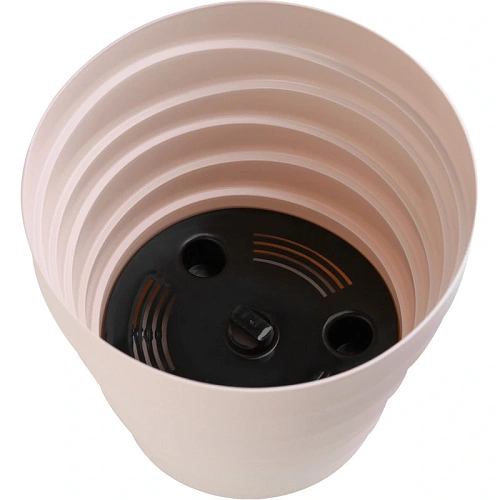 Кашпо для цветов пластиковое 2,25л d-18см Бархан Кремовый_3